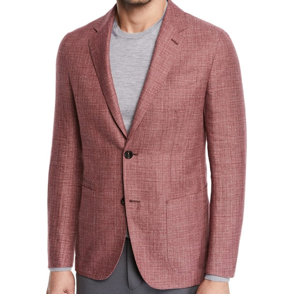 ERMENEGILDO ZEGNA Men's Wool/Linen Tic Blazer